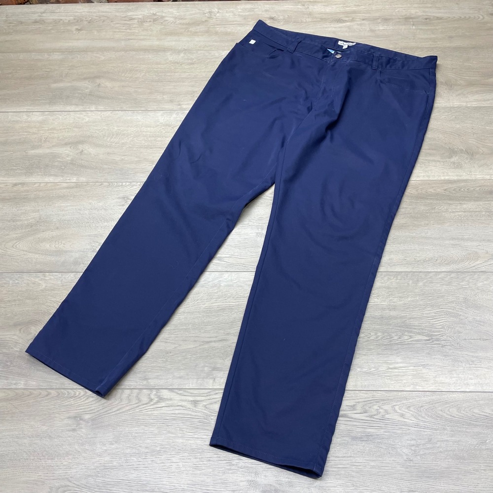 Peter Millar Pants Mens 40/32 Blue Performance Golf Chino Trousers